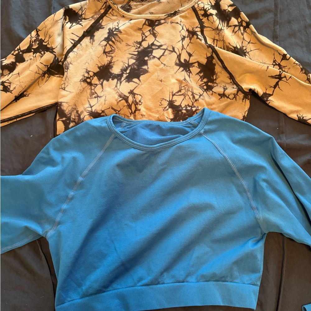 Blue and Tie-Dye Gym Tops